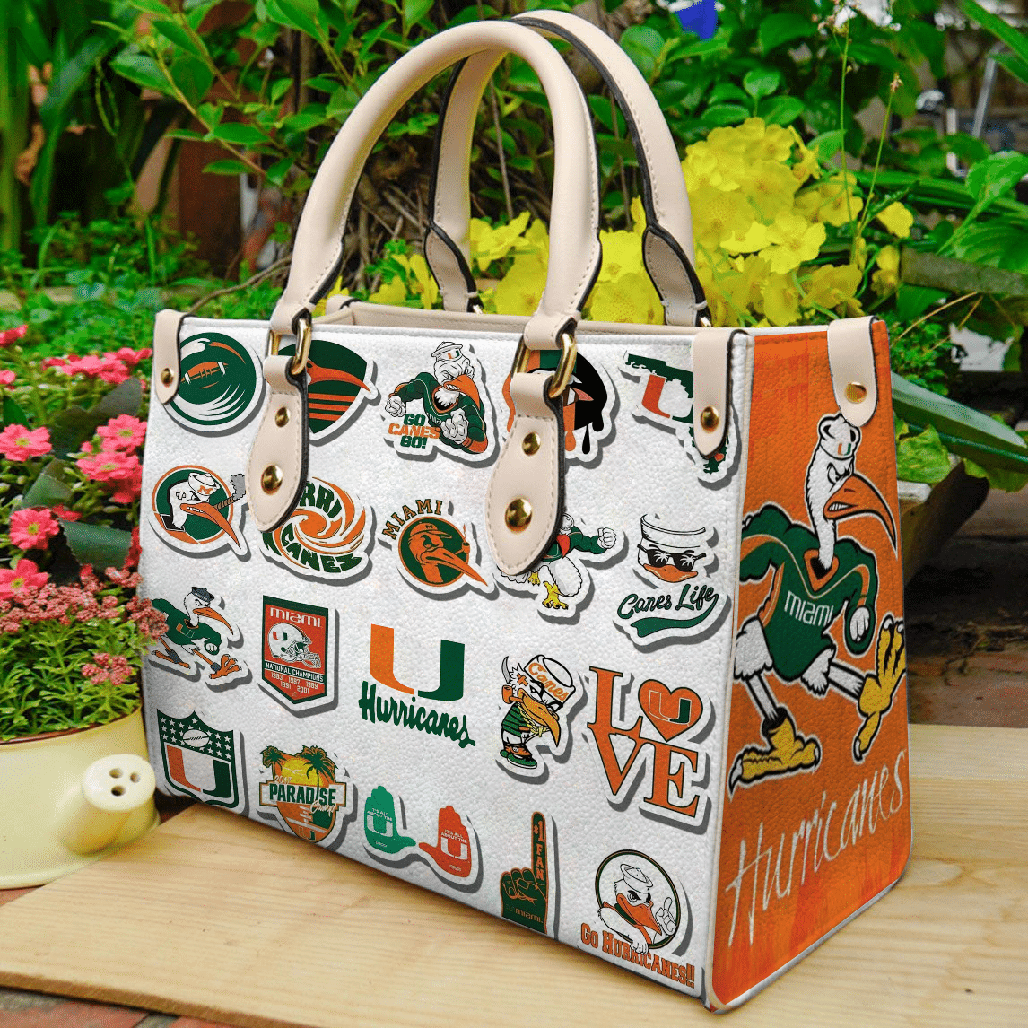 Miami Hurricanes Leather Handbag 1 Miami Hurricanes Leather Handbag