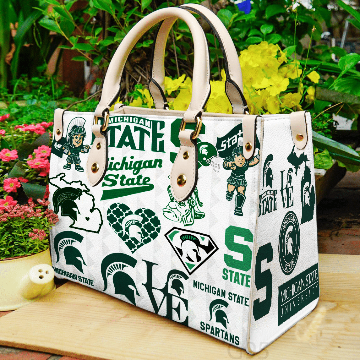 Michigan State Spartans Leather Handbag 1 Michigan State Spartans Leather Handbag
