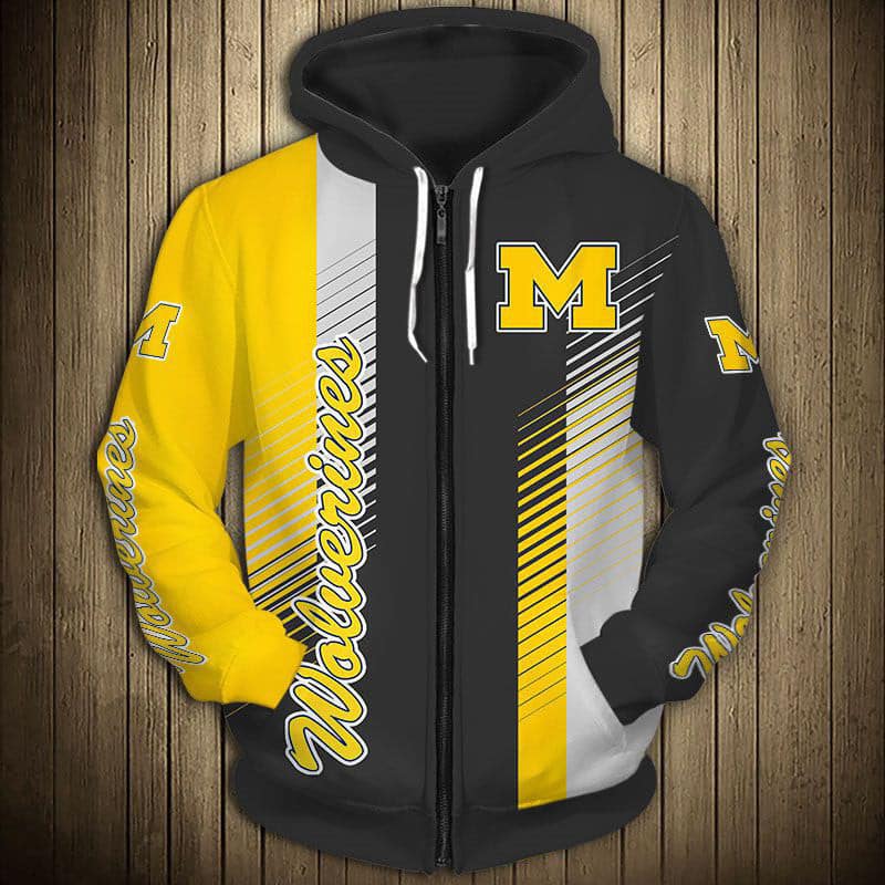 Michigan Wolverines 1 Hoodie Zip Hoodie 3D 1 Michigan Wolverines 1 Hoodie Zip Hoodie 3D