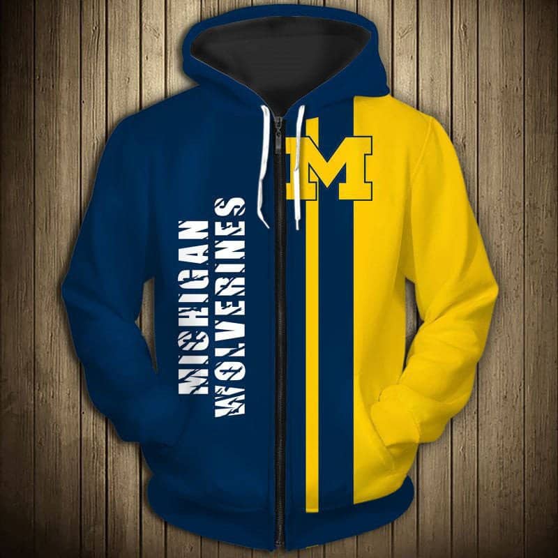 Michigan Wolverines 2 Hoodie Zip Hoodie 3D 1 Michigan Wolverines 2 Hoodie Zip Hoodie 3D