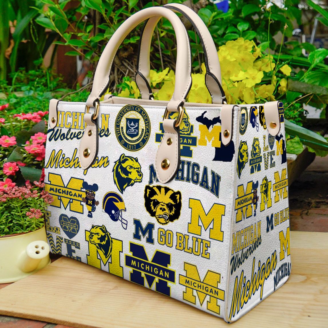 Michigan Wolverines Leather Handbag 1 Michigan Wolverines Leather Handbag