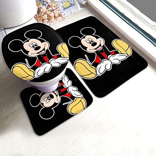 Mickey Mouse, Bath Mat Set Bathroom Shower Curtain 1 Mickey Mouse, Bath Mat Set Bathroom Shower Curtain