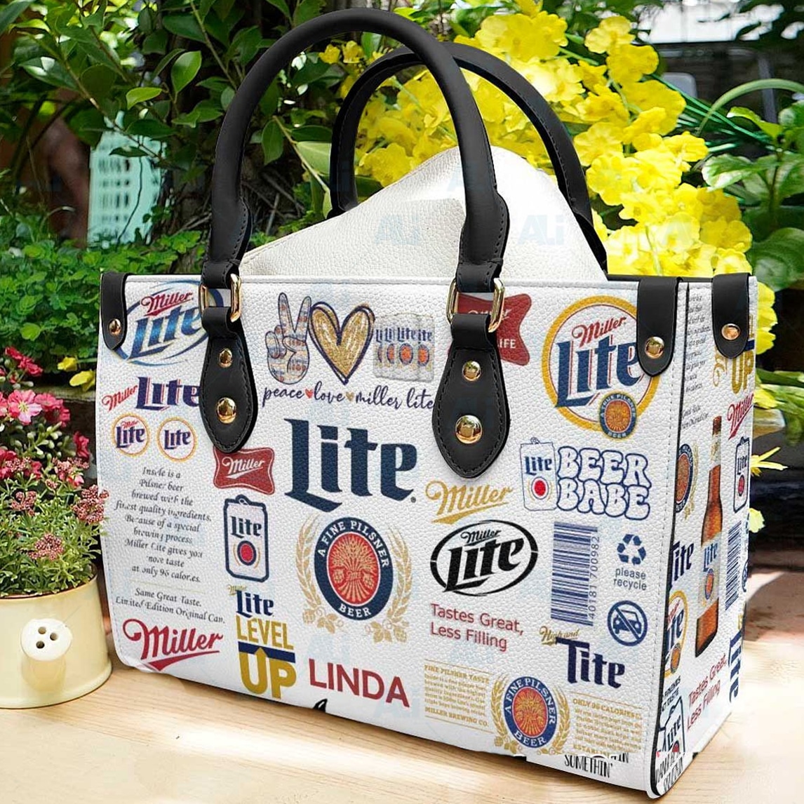 Miller Lite Leather Handbag 1 Miller Lite Leather Handbag