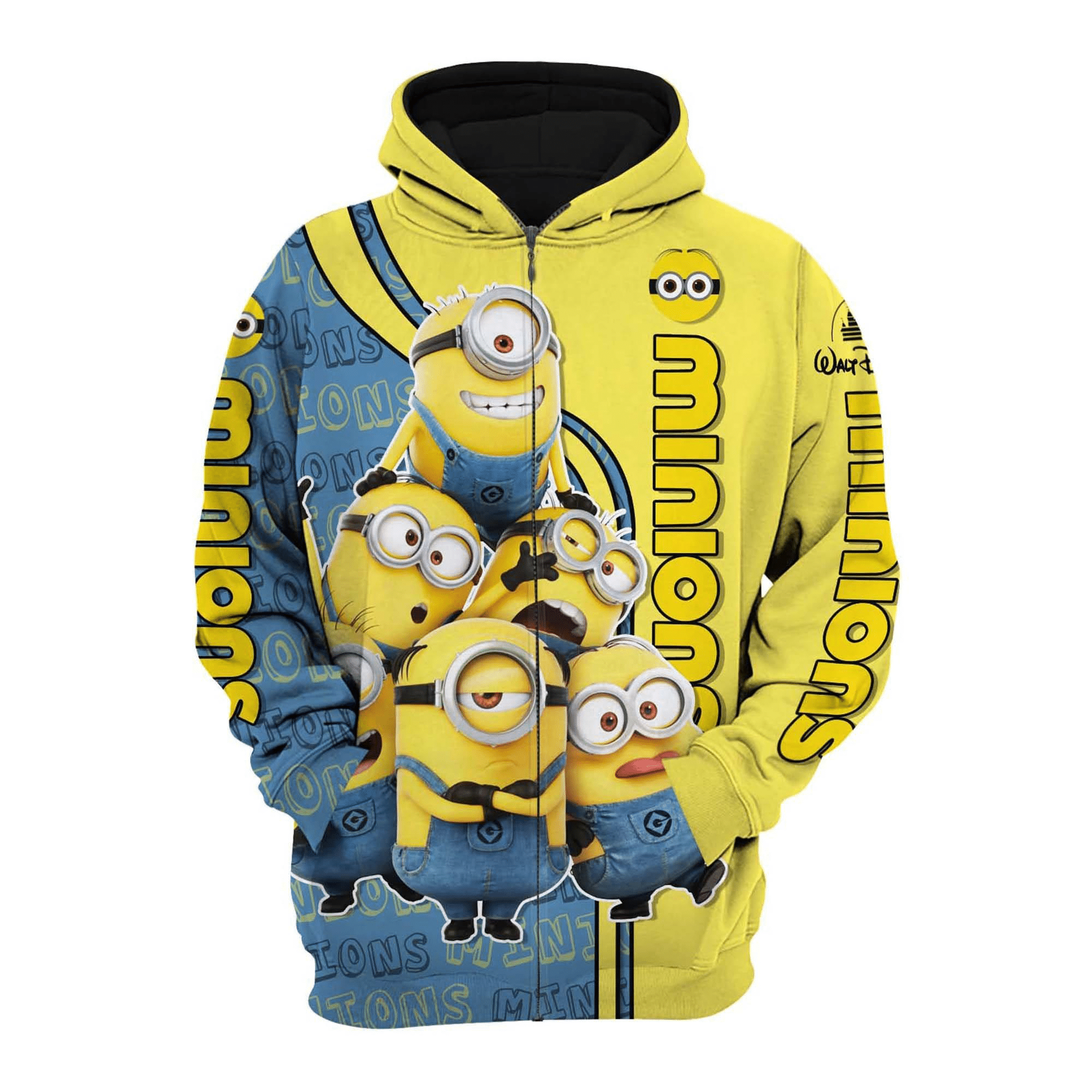 Minions Hoodie Zip Hoodie 3D 1 Minions Hoodie Zip Hoodie 3D