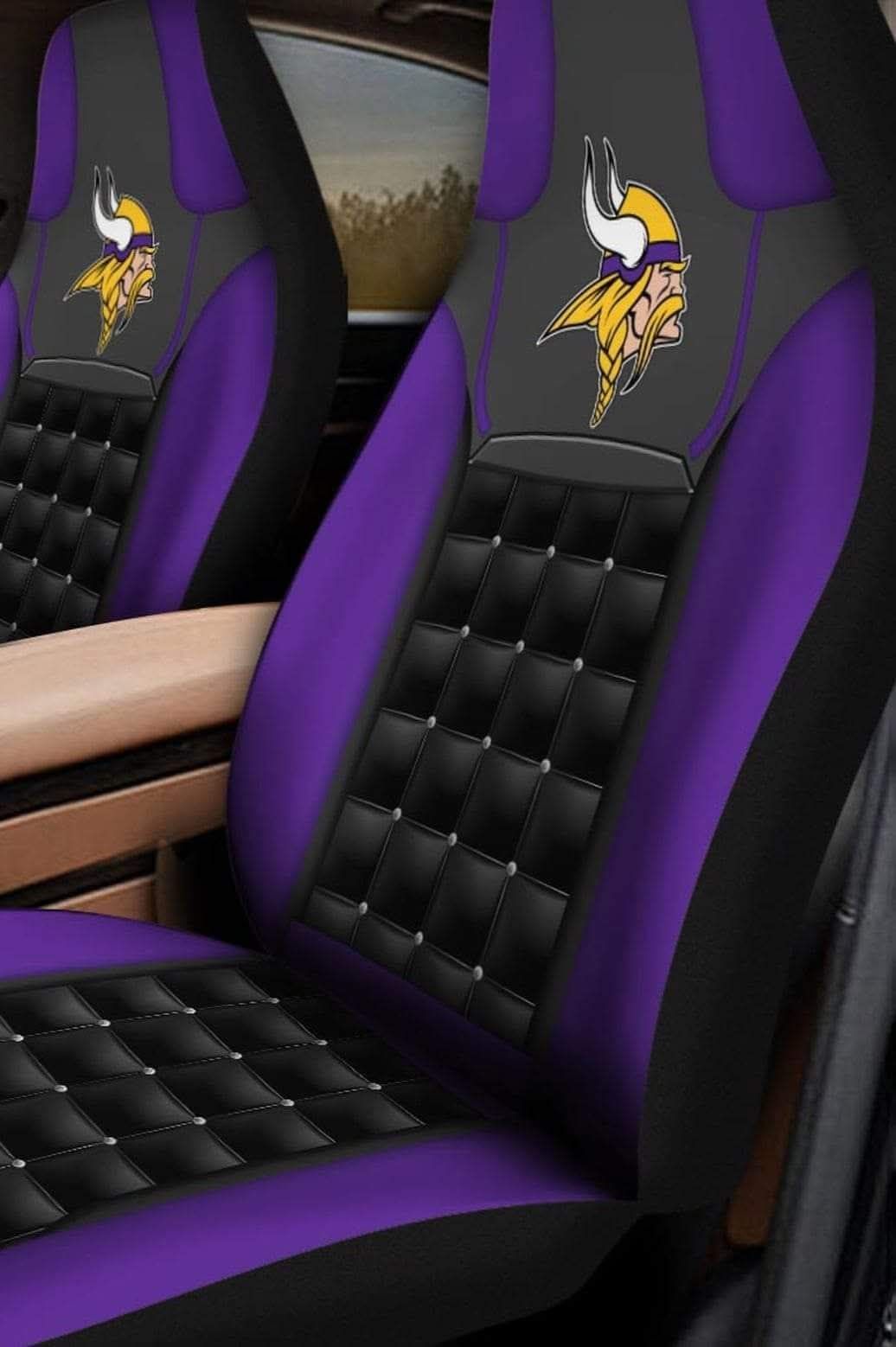 Minnesota Vikings 1G Car Seat Covers 1 Minnesota Vikings 1G Car Seat Covers