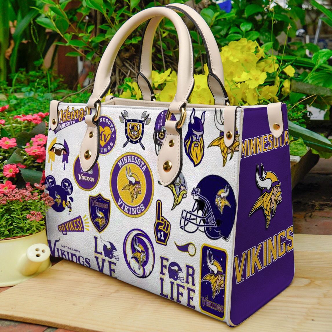 Minnesota Vikings Leather Handbag 1 Minnesota Vikings Leather Handbag