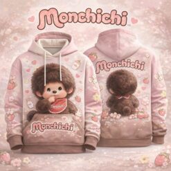 Monchichi Hoodie Zip Hoodie 3D