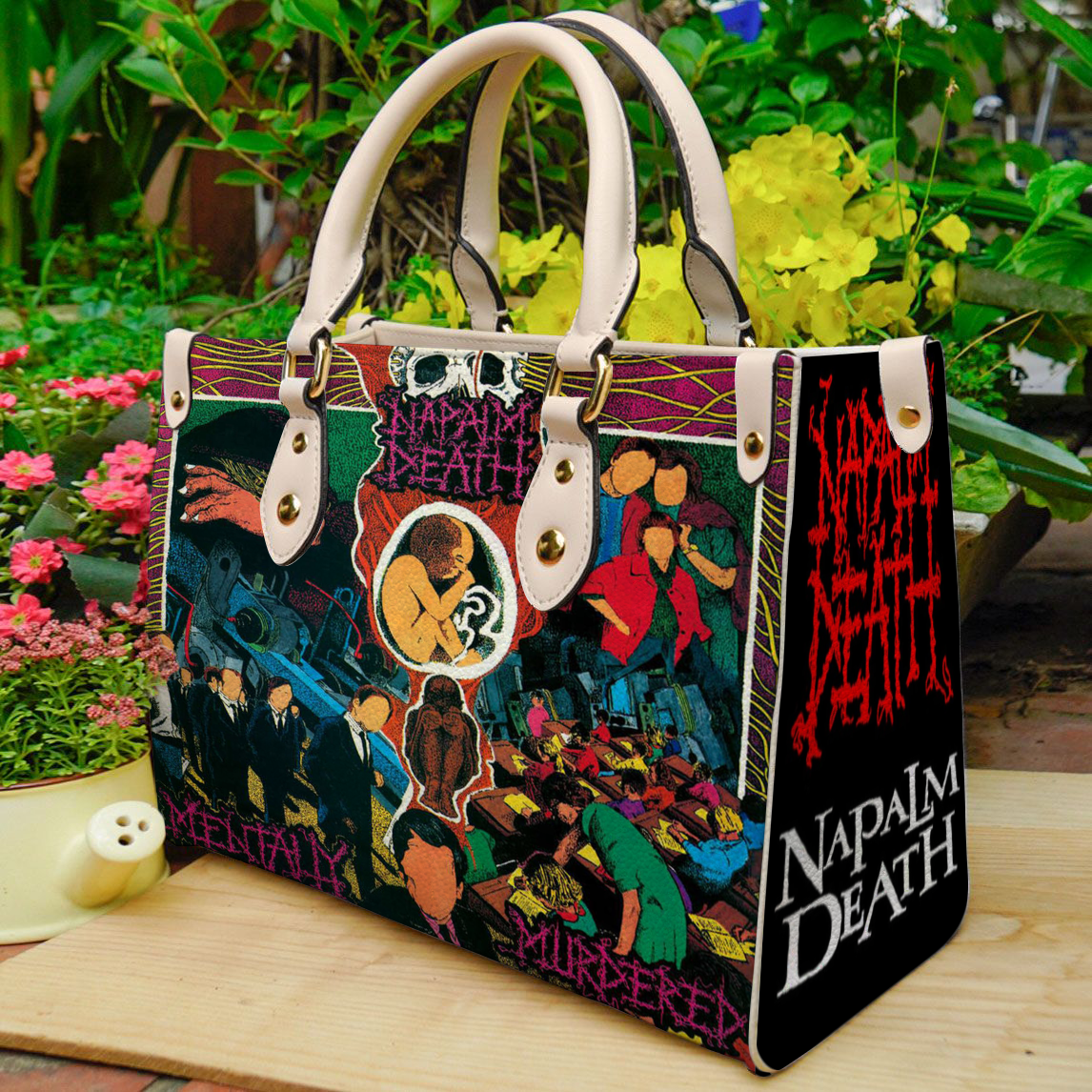 Napalm Death Leather Handbag 1 Napalm Death Leather Handbag