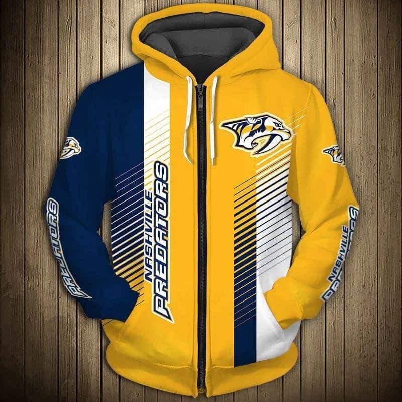 Nashville Predators Hoodie Zip Hoodie 3D 1 Nashville Predators Hoodie Zip Hoodie 3D