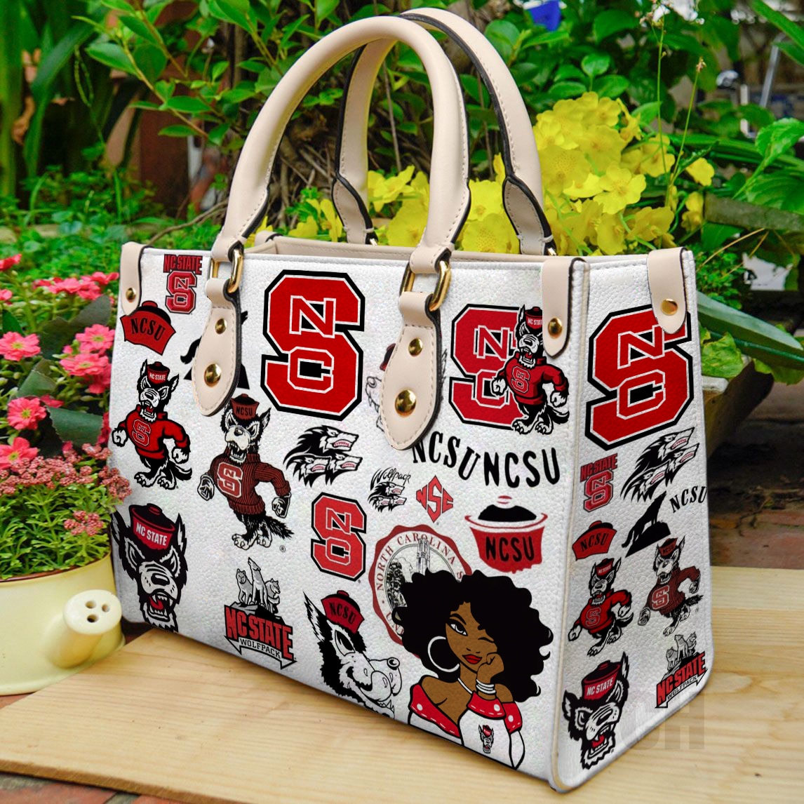Nc State Wolfpack Leather Handbag 1 Nc State Wolfpack Leather Handbag