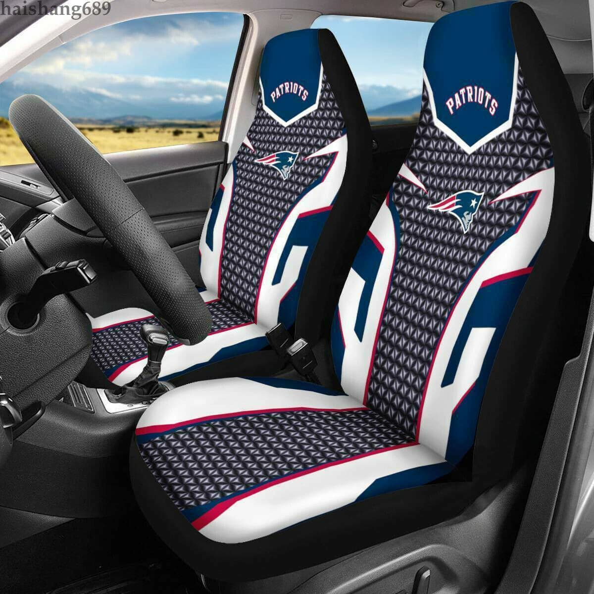 New England Patriots Lover White Seat Covers 1 New England Patriots Lover White Seat Covers