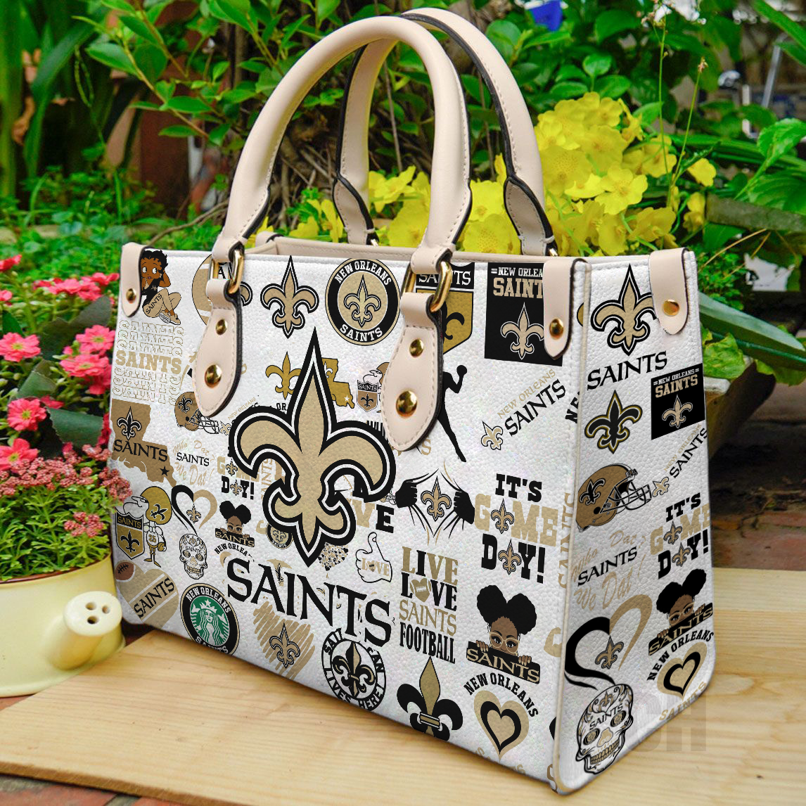 New Orleans 02 Saints Leather Handbag 1 New Orleans 02 Saints Leather Handbag