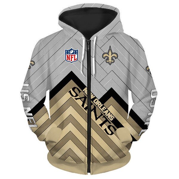 New Orleans Saints 2 Hoodie Zip Hoodie 3D 1 New Orleans Saints 2 Hoodie Zip Hoodie 3D