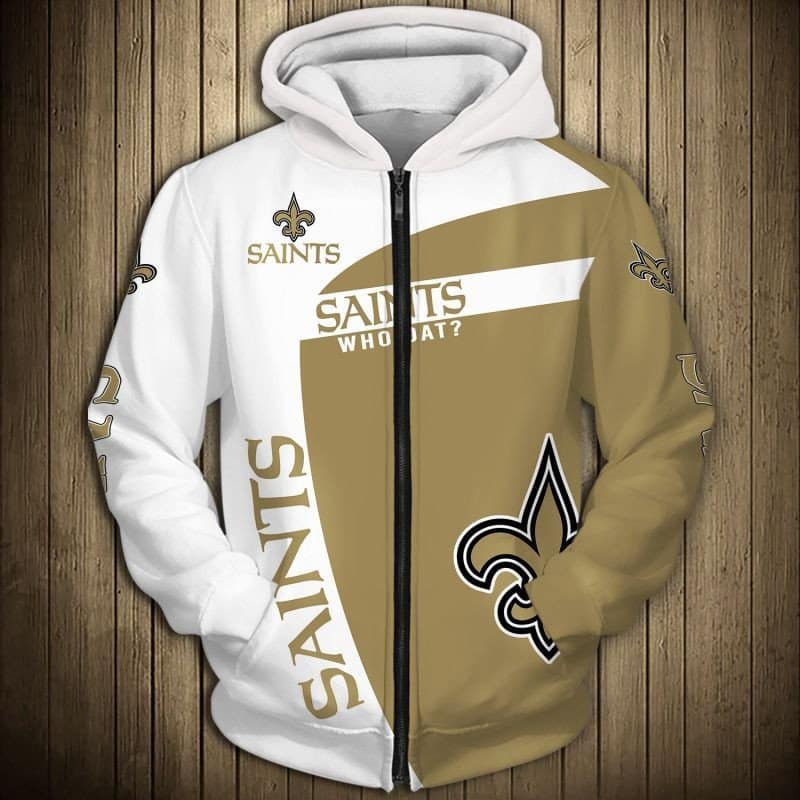 New Orleans Saints 4 Hoodie Zip Hoodie 3D 1 New Orleans Saints 4 Hoodie Zip Hoodie 3D