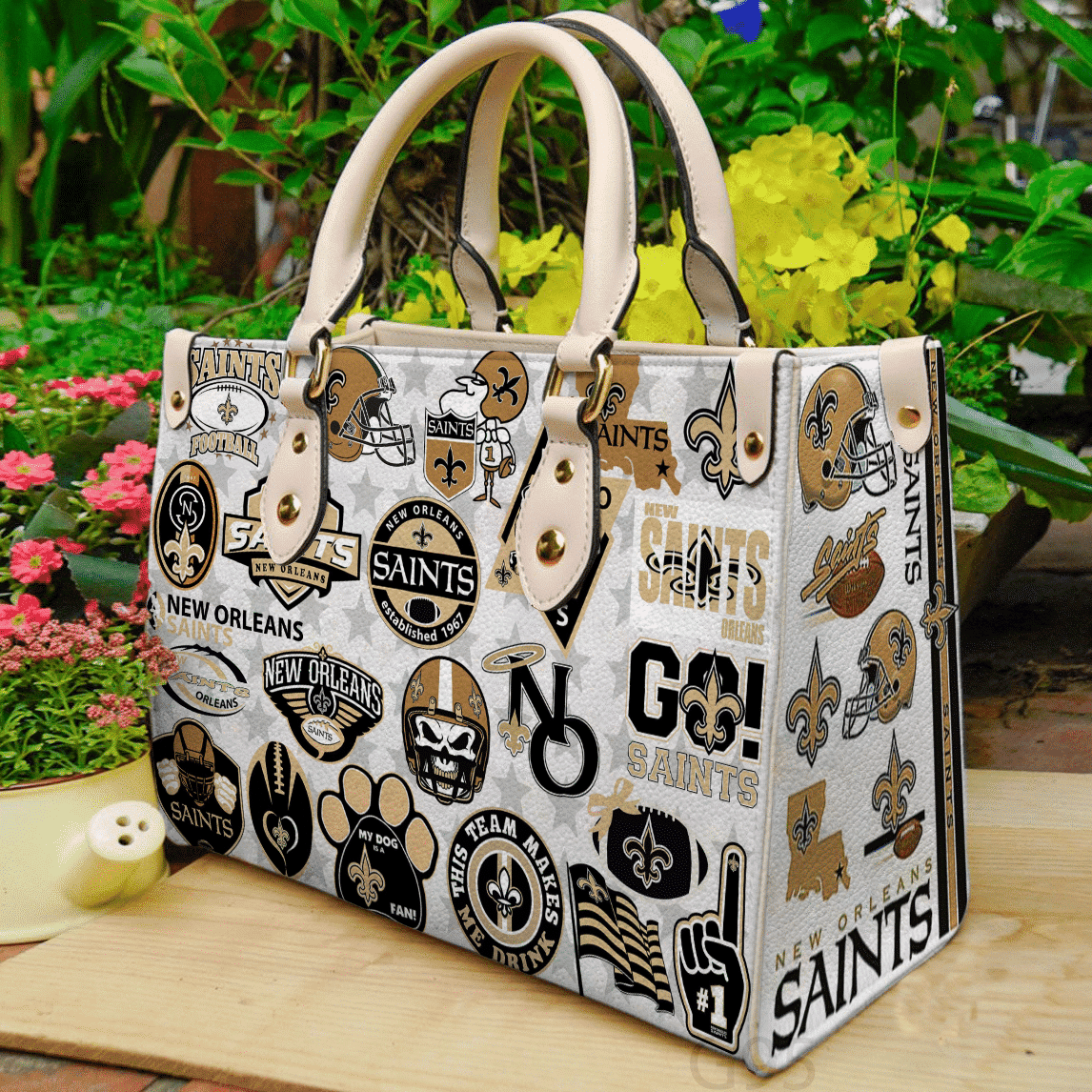 New Orleans Saints Leather Handbag 1 New Orleans Saints Leather Handbag