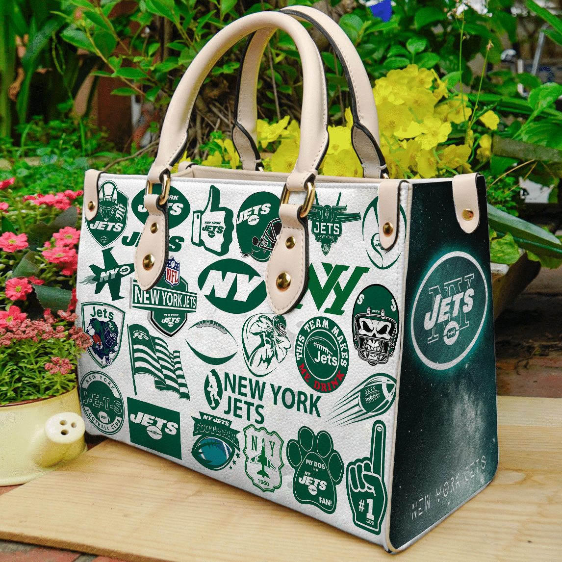 New York Jets Leather Handbag 1 New York Jets Leather Handbag