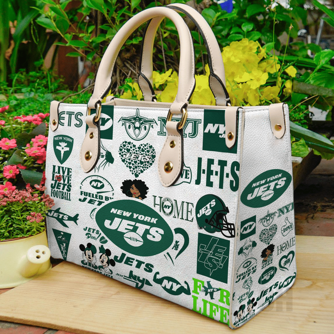 New York Jets Leather Handbag 1 New York Jets Leather Handbag