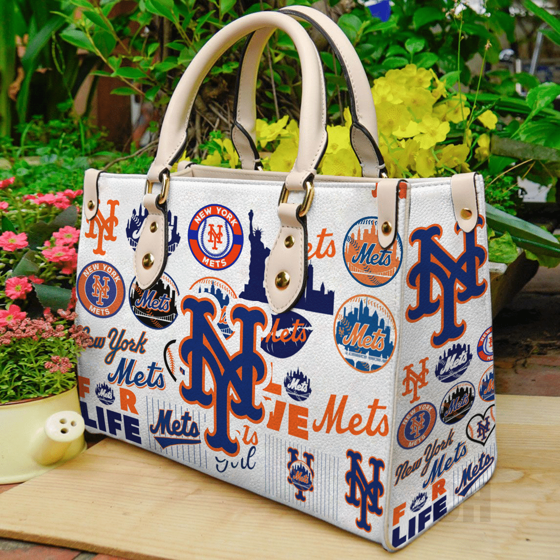 New York Mets Lover Leather Handbag 1 New York Mets Lover Leather Handbag
