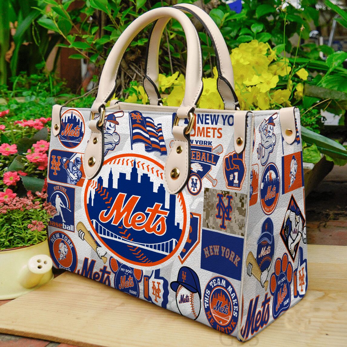 New York Mets Lover Leather Handbag 1 New York Mets Lover Leather Handbag