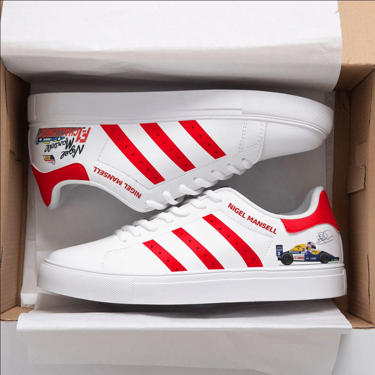Nigel Mansell Red Stan Smith Shoes 1 Nigel Mansell Red Stan Smith Shoes