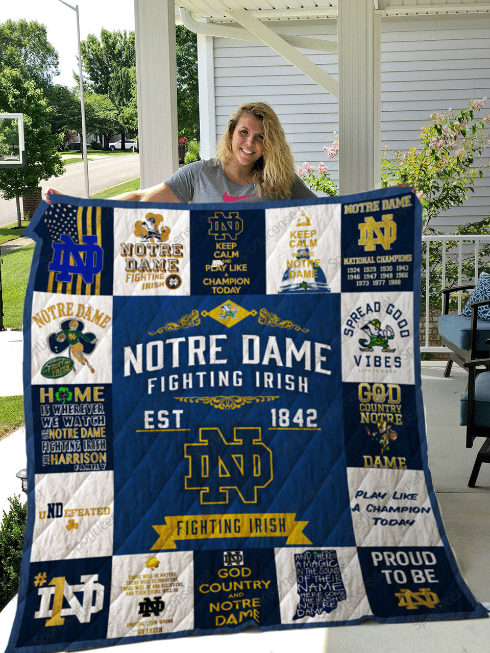 Notre Dame Fighting Irish 2 Blanket 1 Notre Dame Fighting Irish 2 Blanket
