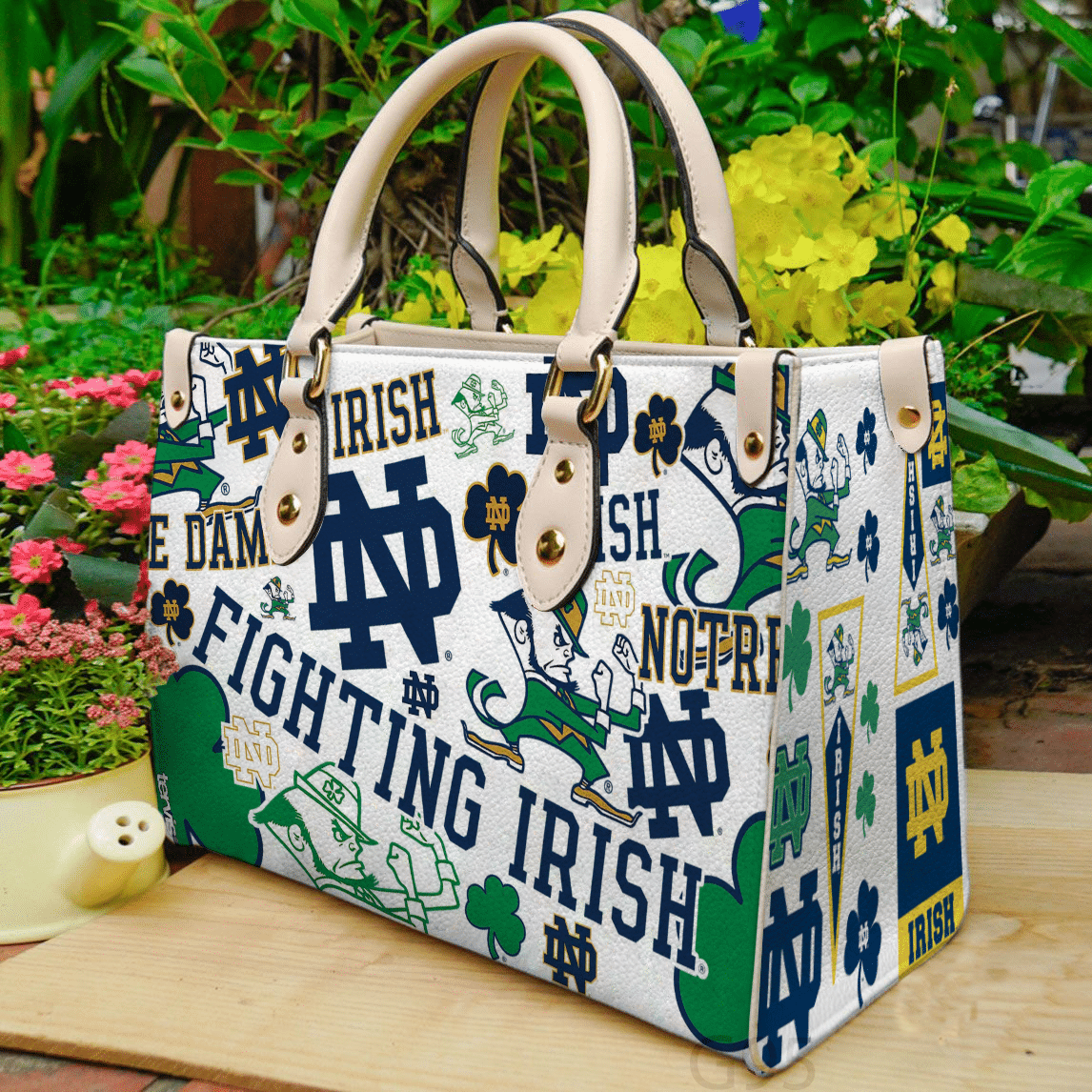 Notre Dame Fighting Irish Leather Handbag 1 Notre Dame Fighting Irish Leather Handbag