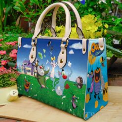 Oggy And The Cockroaches Leather Handbag
