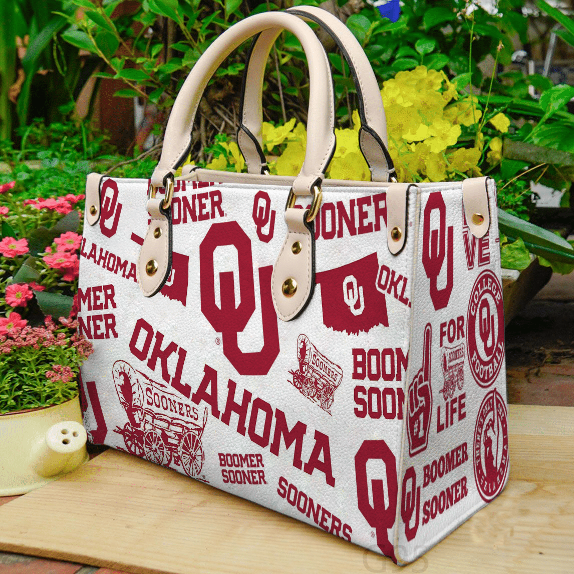 Oklahoma Sooners A1 Leather Handbag 1 Oklahoma Sooners A1 Leather Handbag