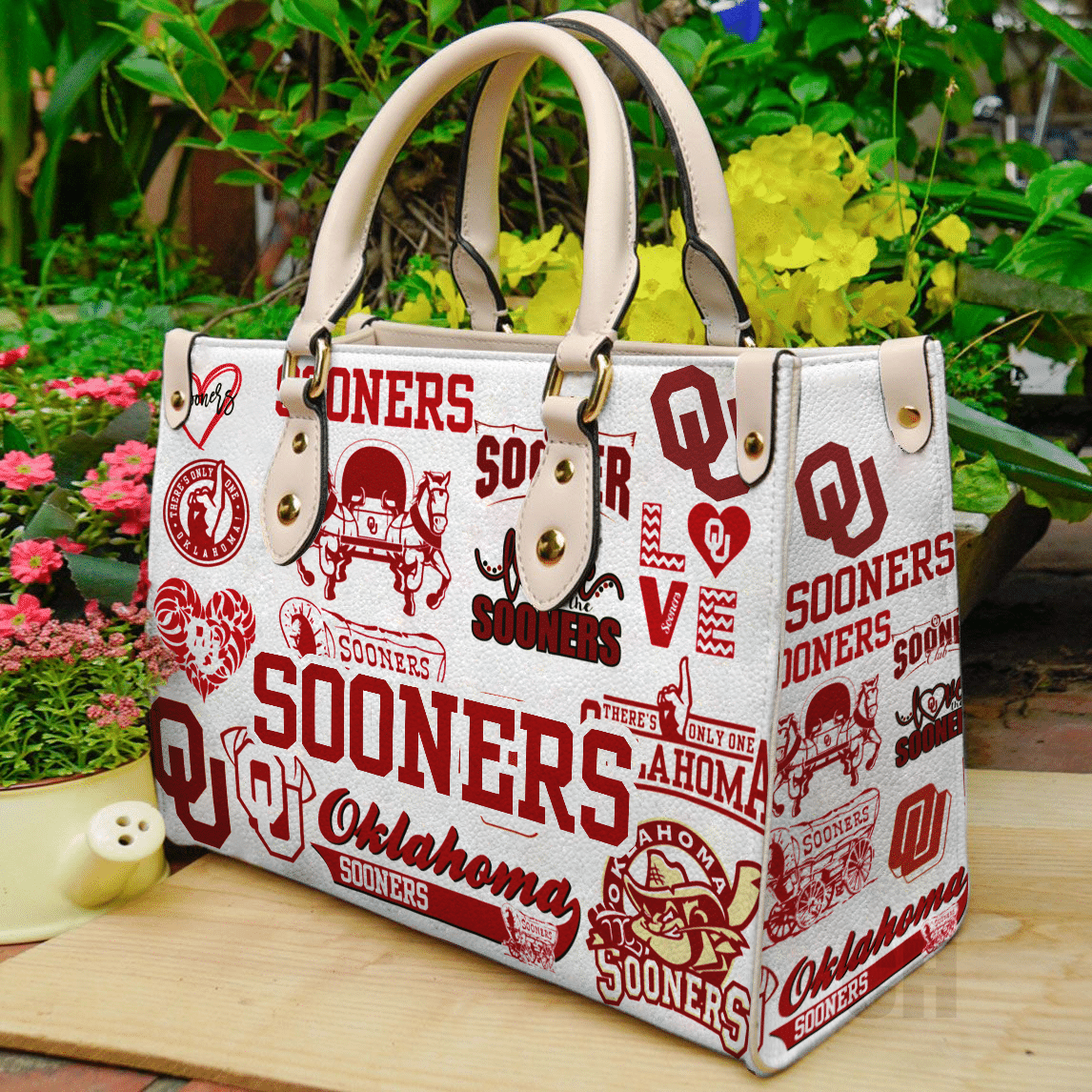 Oklahoma Sooners Leather Handbag 1 Oklahoma Sooners Leather Handbag