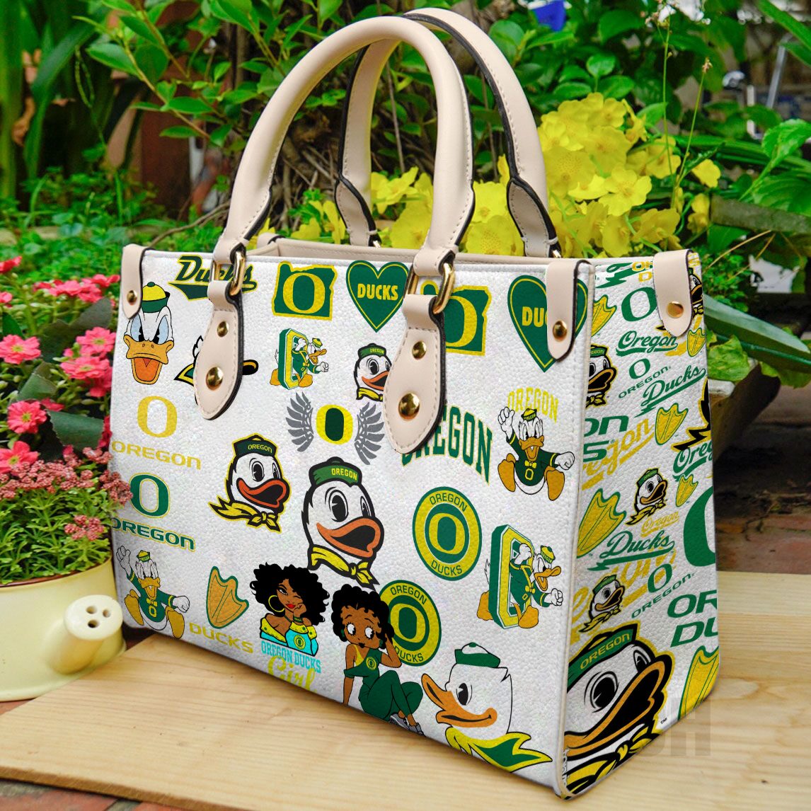 Oregon Ducks Leather Handbag 1 Oregon Ducks Leather Handbag