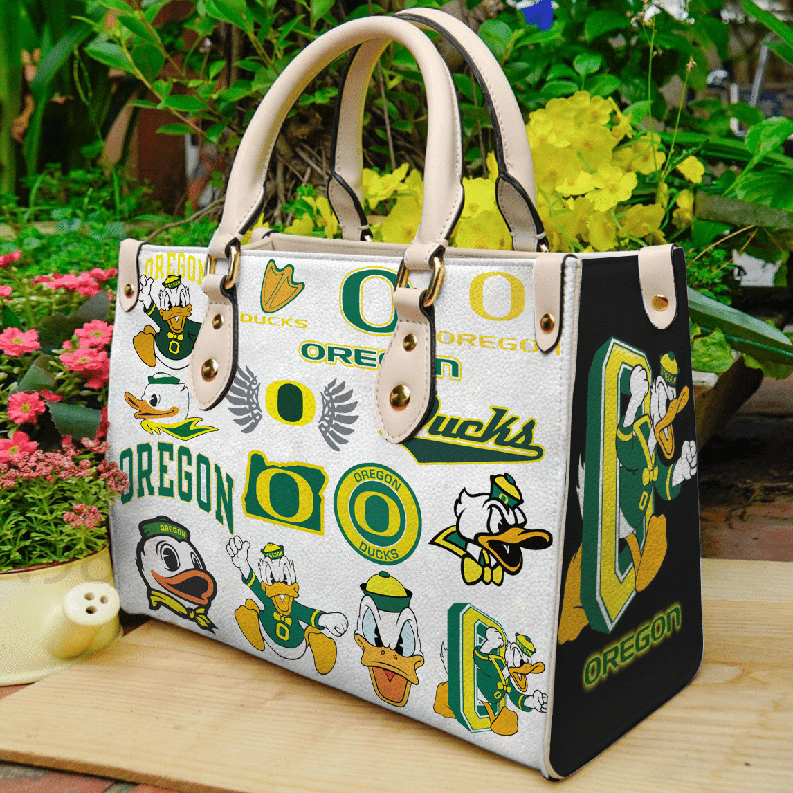 Oregon Ducks Leather Handbag 1 Oregon Ducks Leather Handbag
