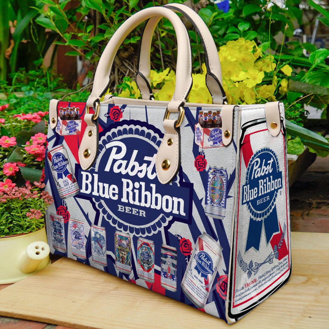 Pabst Blue Ribbon Leather Handbag 1 Pabst Blue Ribbon Leather Handbag