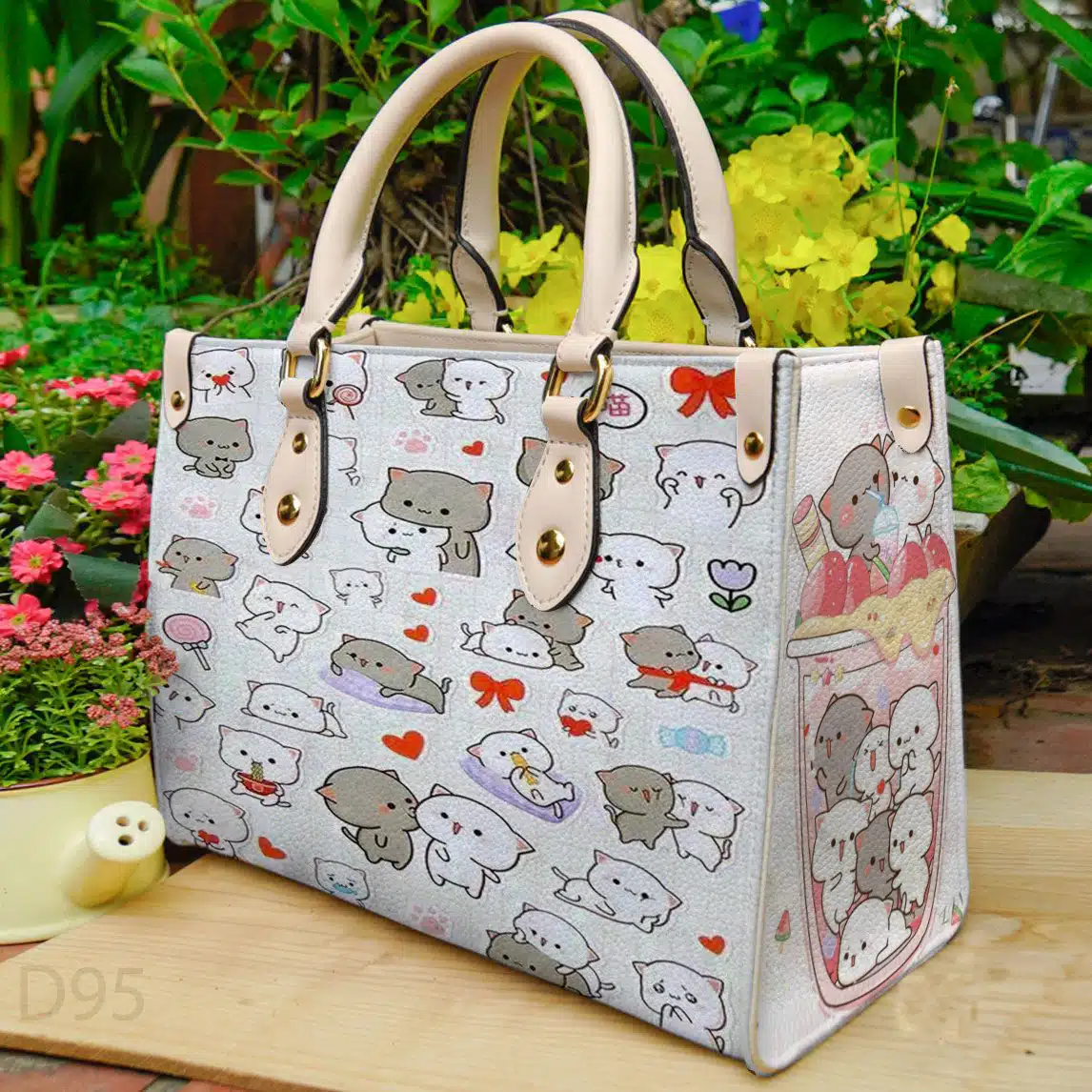 Peach And Goma A1 Leather Handbag 1 Peach And Goma A1 Leather Handbag