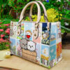 Peach And Goma Leather Handbag