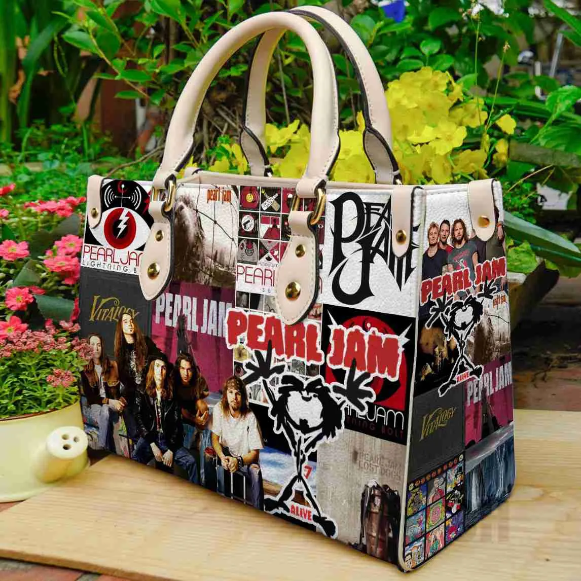 Pearl Jam Leather Handbag 1 Pearl Jam Leather Handbag