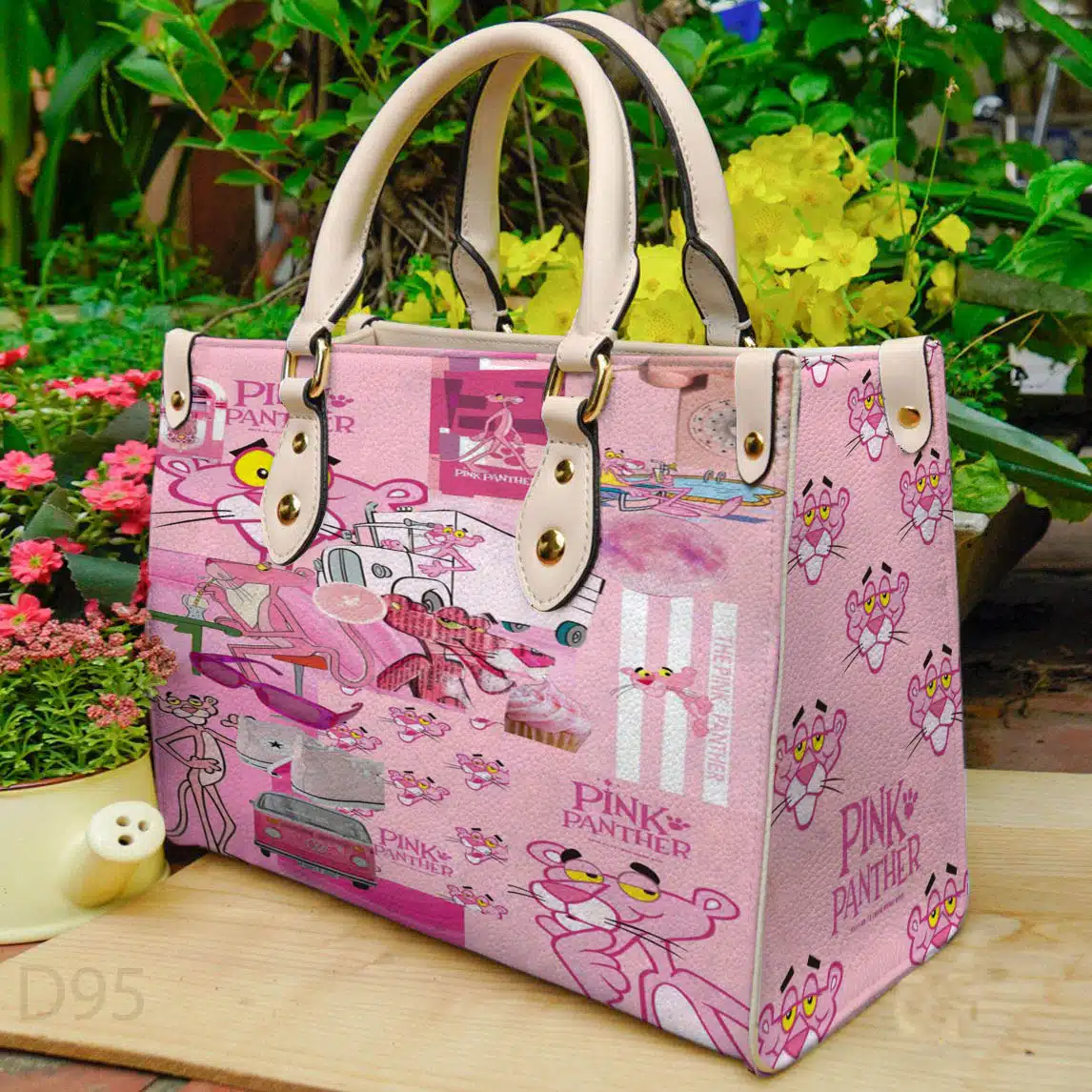 Pink Panther Lover Leather Handbag 1 Pink Panther Lover Leather Handbag