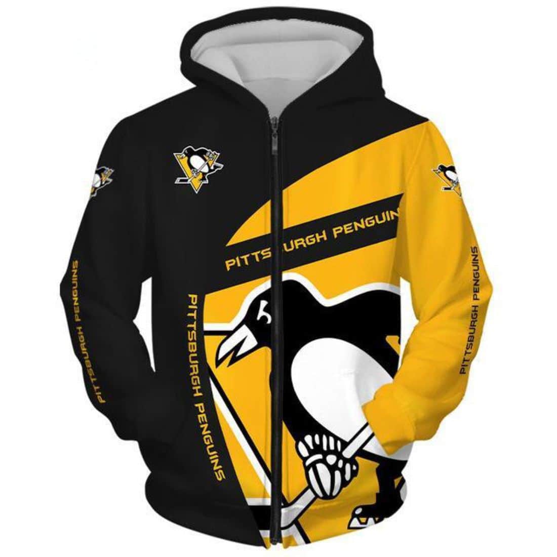 Pittsburgh Penguins 3 Hoodie Zip Hoodie 3D 1 Pittsburgh Penguins 3 Hoodie Zip Hoodie 3D
