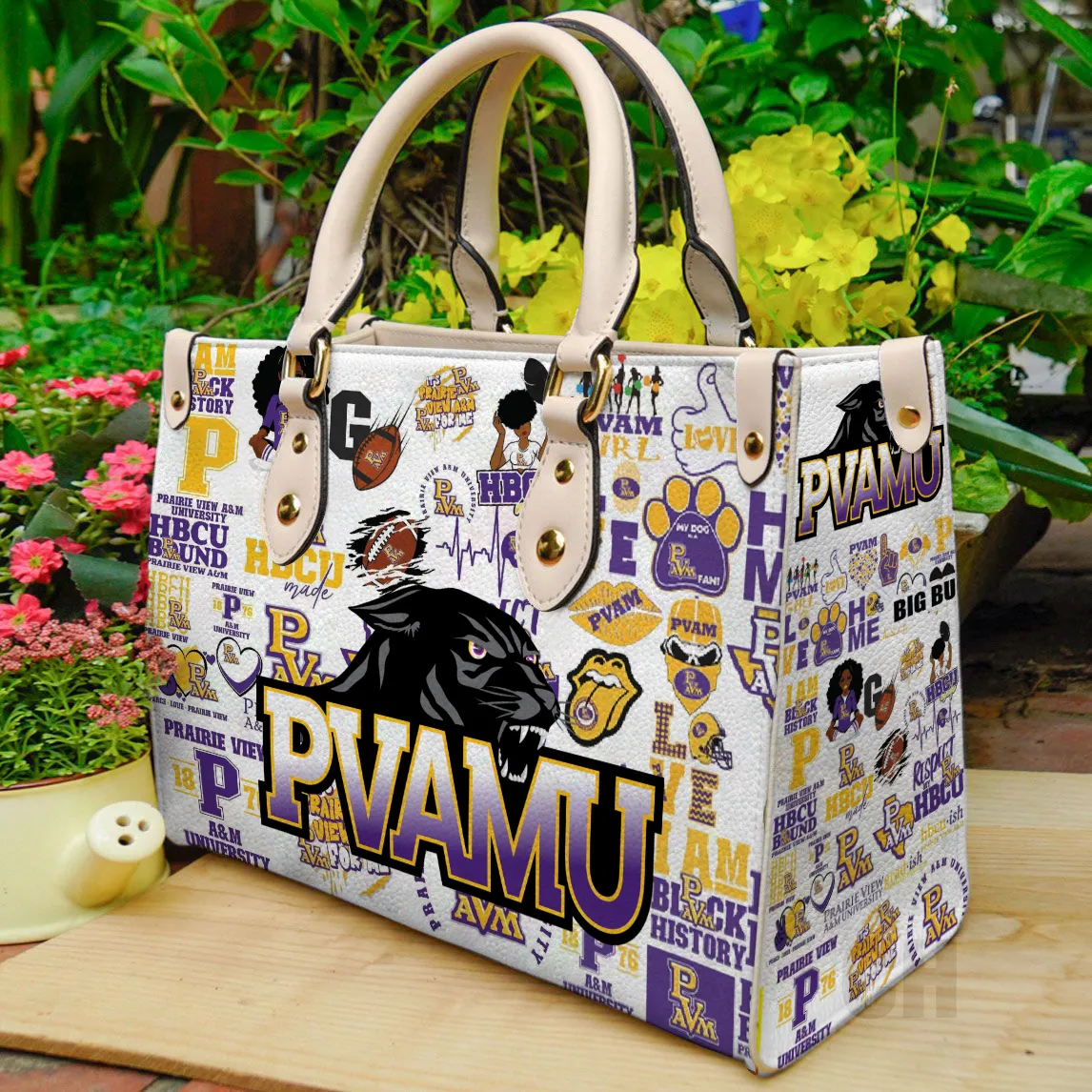 Prairie View A&M Leather Handbag 1 Prairie View A&M Leather Handbag
