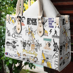 Queen Band White Leather Handbag