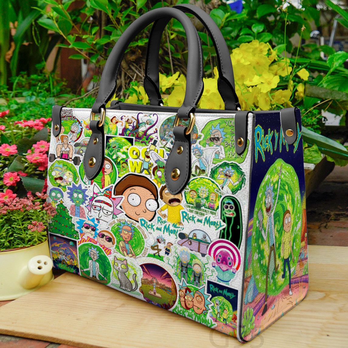 Rick And Morty Leather Handbag 1 Rick And Morty Leather Handbag