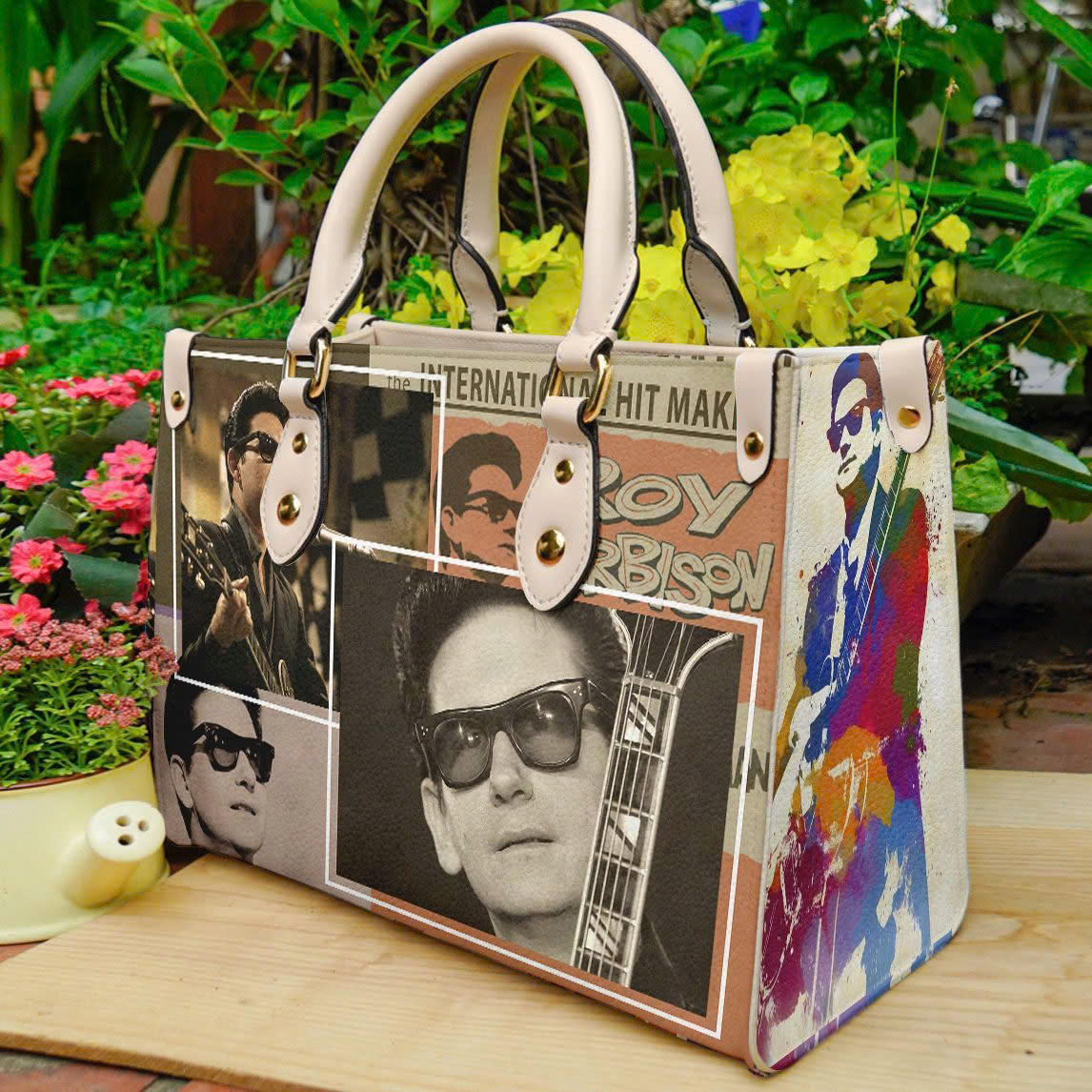 Roy Orbison Lover Leather Handbag 1 Roy Orbison Lover Leather Handbag