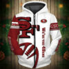 San Francisco 49ERS Hoodie Zip Hoodie 3D