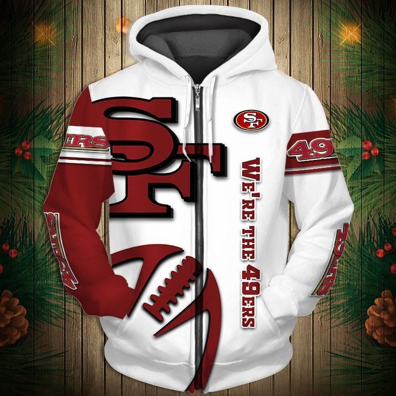 San Francisco 49ERS Hoodie Zip Hoodie 3D 1 San Francisco 49ERS Hoodie Zip Hoodie 3D