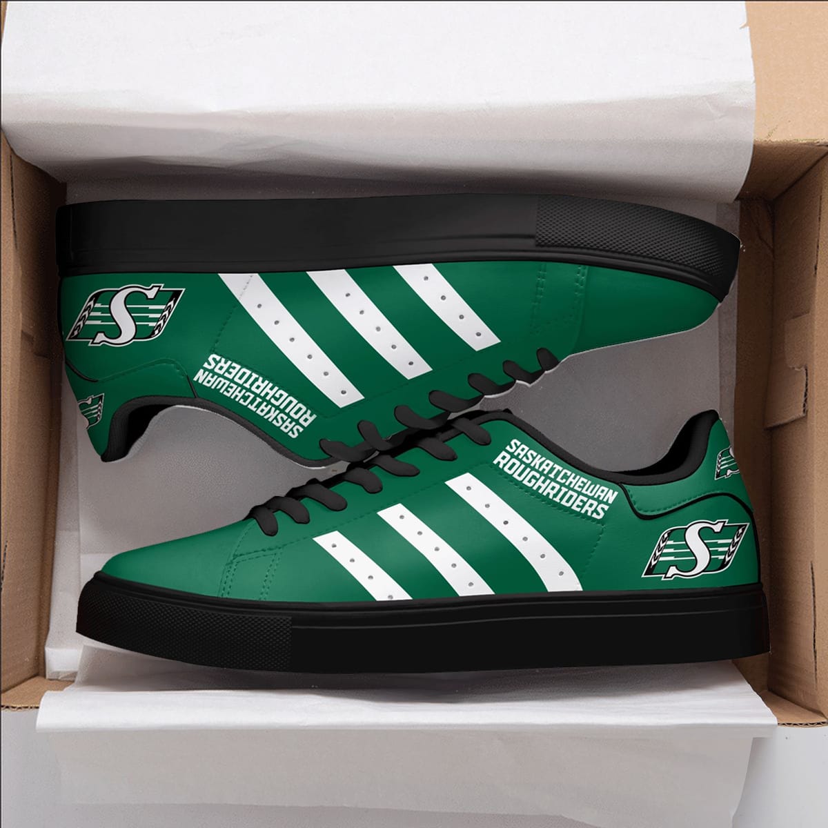 Saskatchewan Roughriders Black Stan Smith Shoes 1 Saskatchewan Roughriders Black Stan Smith Shoes