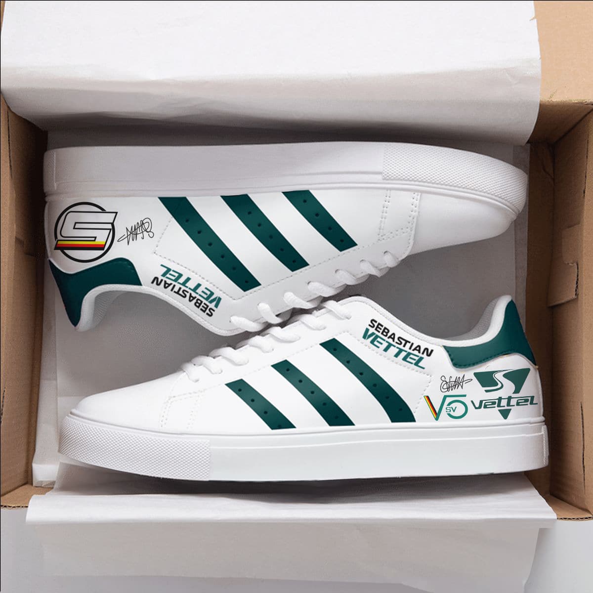 Sebastian Vettel Aston Martin Stan Smith Shoes 1 Sebastian Vettel Aston Martin Stan Smith Shoes