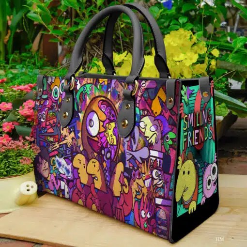 Smiling Friends Leather Handbag 1 Smiling Friends Leather Handbag