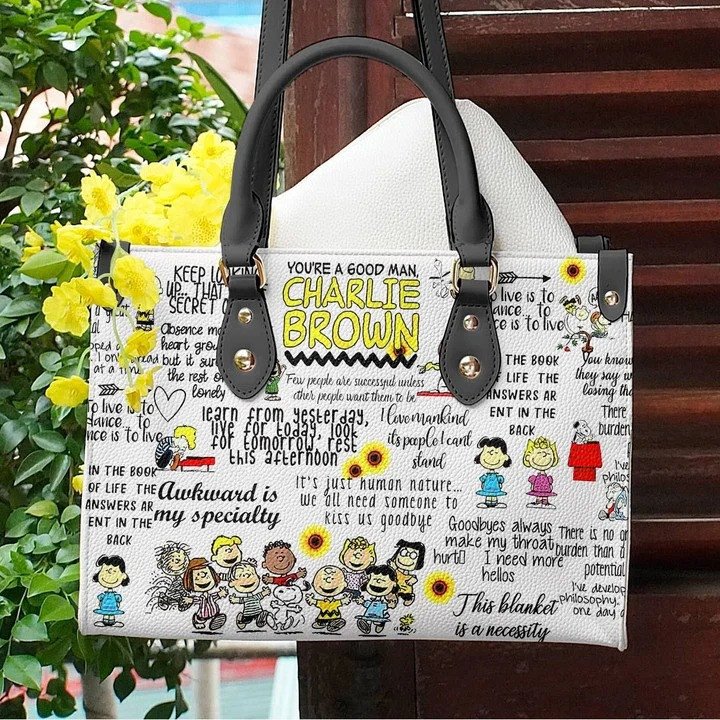 Snoopy Charlie Brown Leather Handbag 1 Snoopy Charlie Brown Leather Handbag