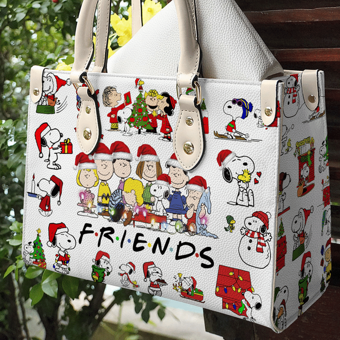 Snoopy Merry Christmas Leather Handbag 1 Snoopy Merry Christmas Leather Handbag