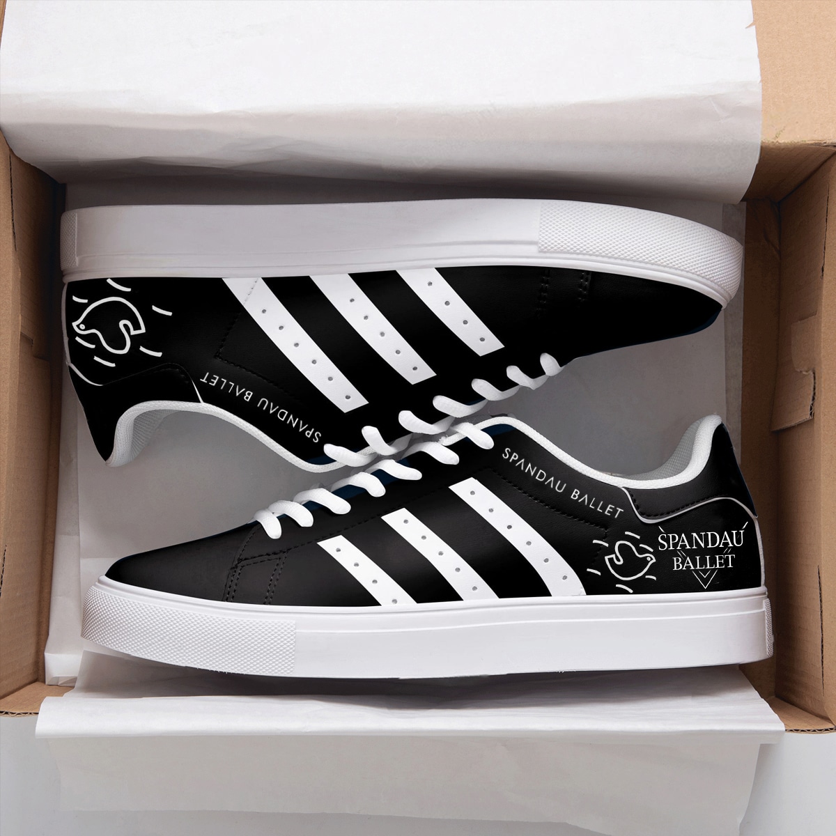 Spandau Ballet Black Stan Smith Shoes 1 Spandau Ballet Black Stan Smith Shoes