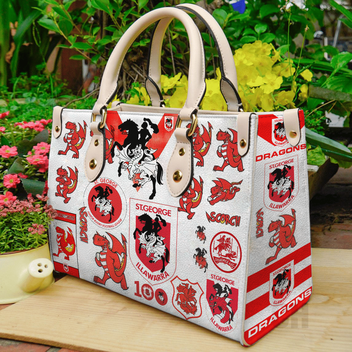 St. George Illawarra Dragons Leather Handbag 1 St. George Illawarra Dragons Leather Handbag